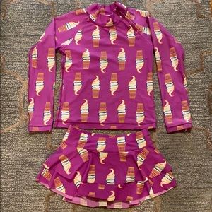 Hanna Andersson rash guard & swim skirt set